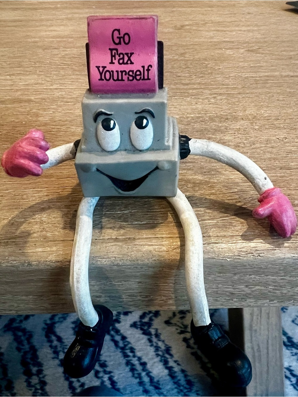 Vintage 1997 Papel Freelance “Go Fax Yourself” Bendable Desk Figure